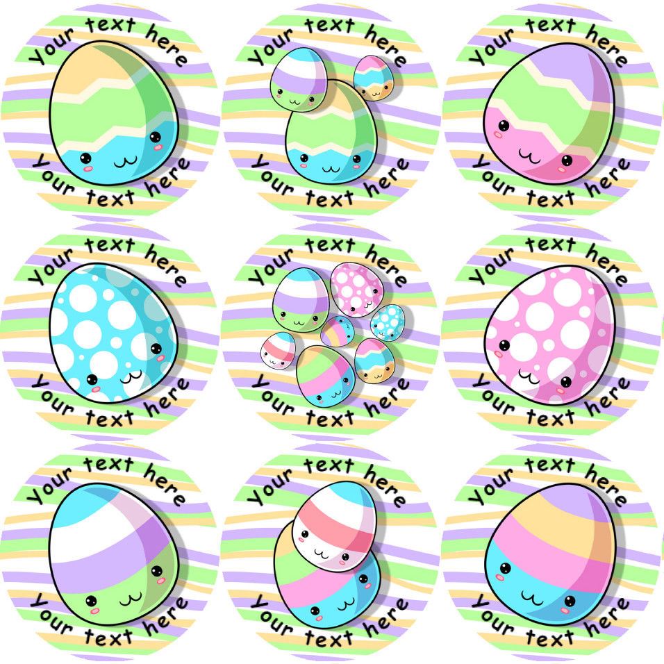 144 Personalised Easter Eggs 30mm Reward Stickers for School Teachers, Parents and Nursery