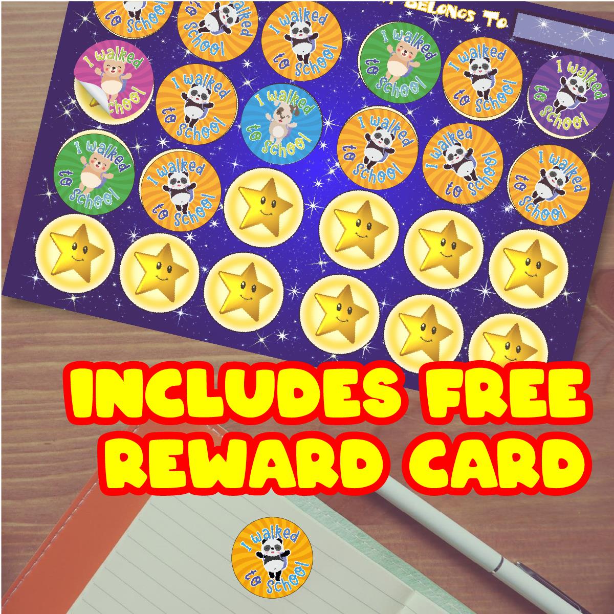 144 I Walked To School 30mm Reward Stickers for School Teachers, Parents and Nursery