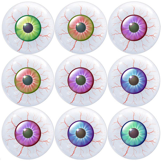 144 Spooky Eye Balls Halloween 30mm Round Children's Reward Stickers - Teachers or Parents