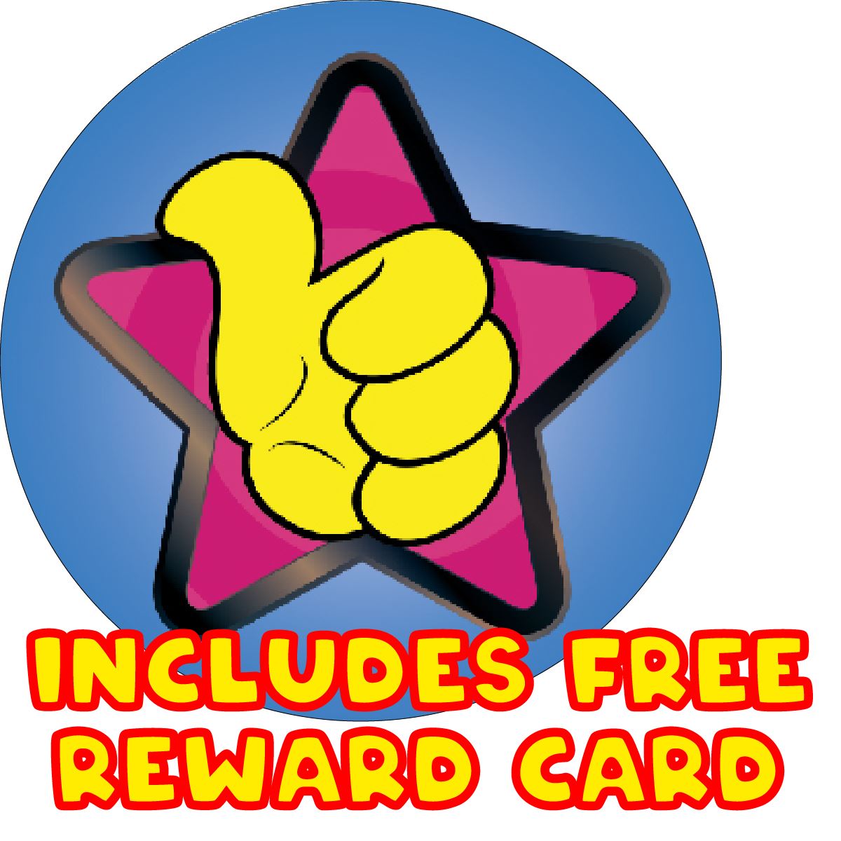 Teacher Reward Stickers - 30mm Glossy - Star Thumbs Up - 144 Stickers