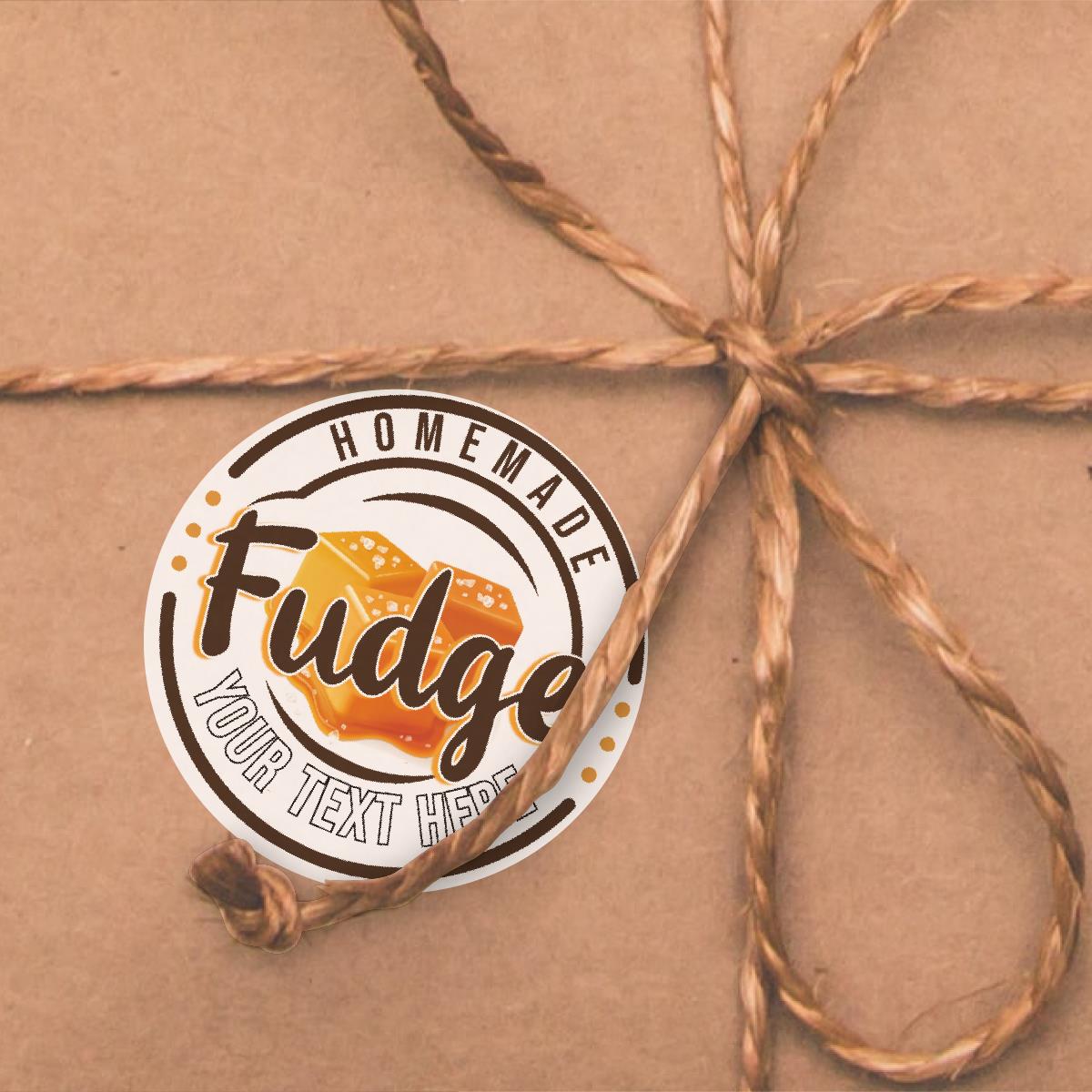 144 Personalised Homemade Fudge 30mm Reward Stickers for Small Businesses, Childrens Crafts, Baking