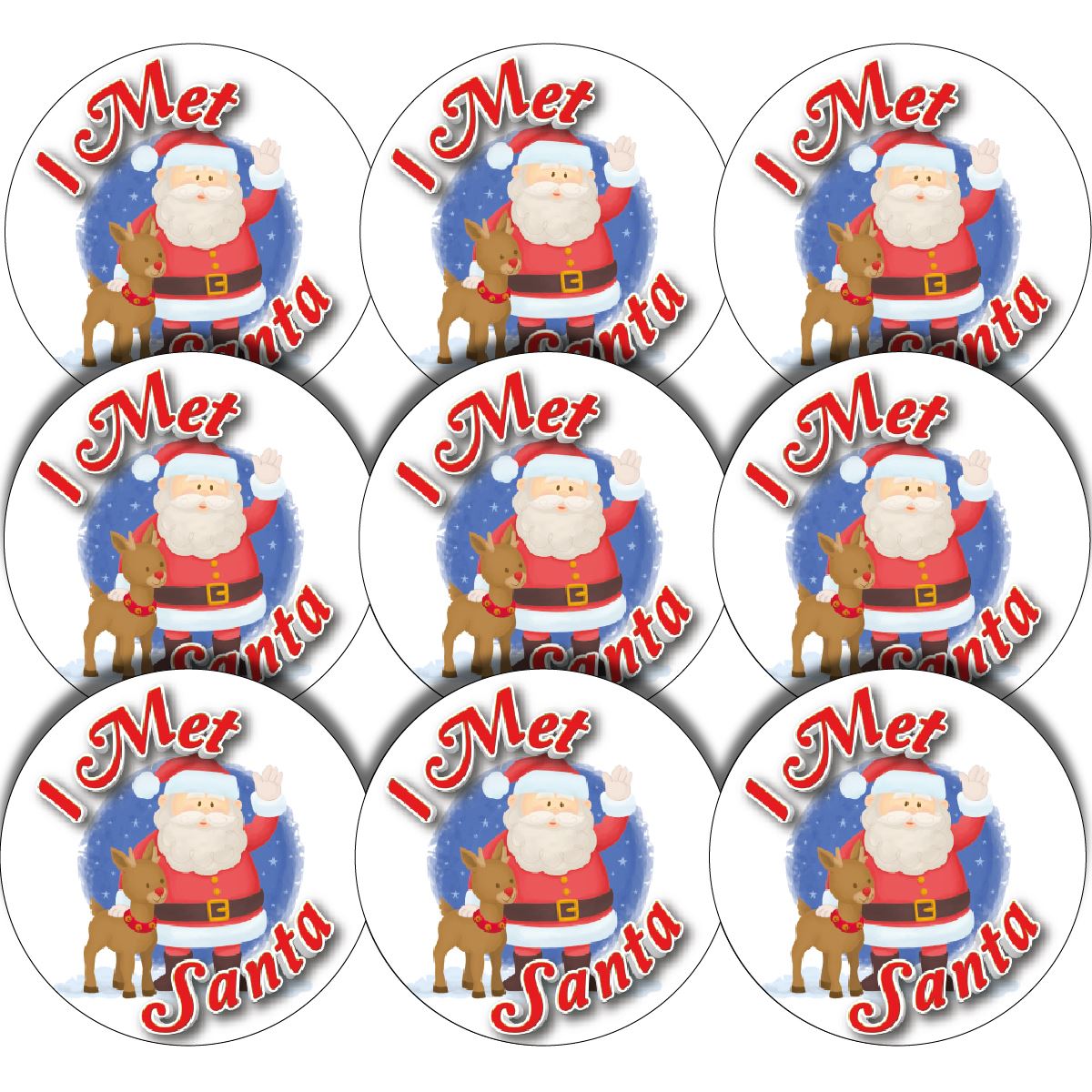 144 I Met Santa 30mm Glossy Christmas Reward Stickers