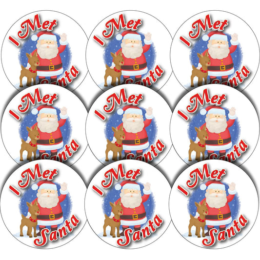 144 I Met Santa 30mm Glossy Christmas Reward Stickers
