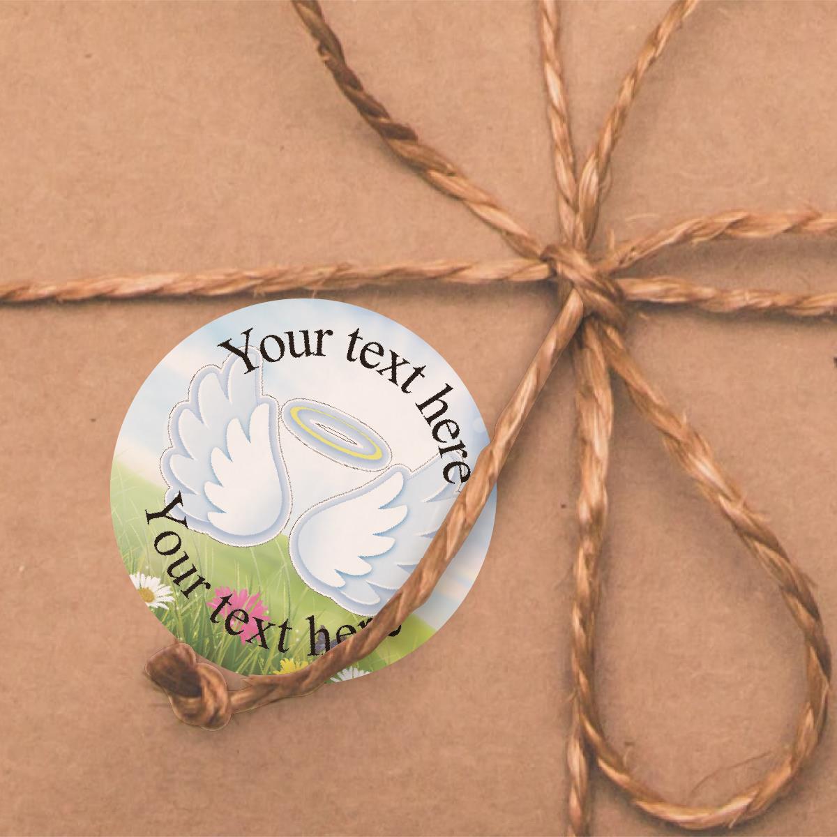 144 Angel Wings Remembrance Memorial Personalised 30mm Stickers