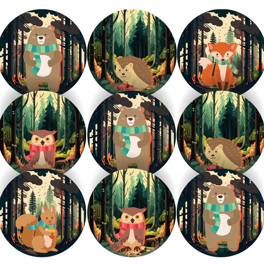 144 Forest Animals 30mm Children's Reward Stickers for Teachers or Parents