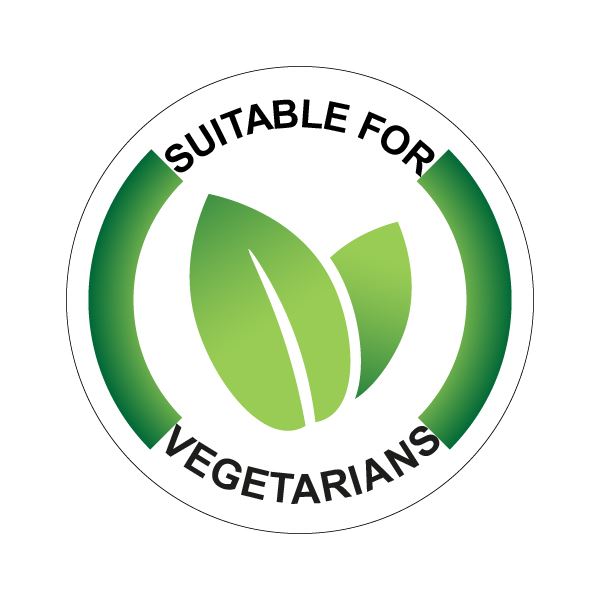 144 Suitable For Vegetarians - 30mm - Glossy Food Label Stickers