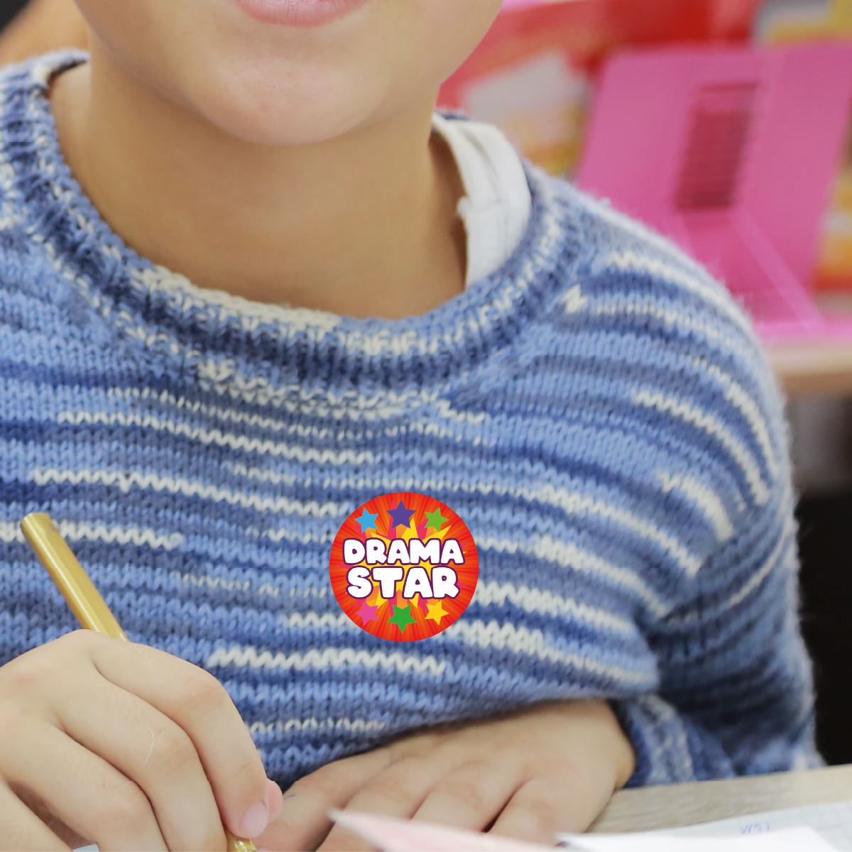 144 Drama Star Stickers - 30mm - Glossy Reward Stickers for Teachers & Parents
