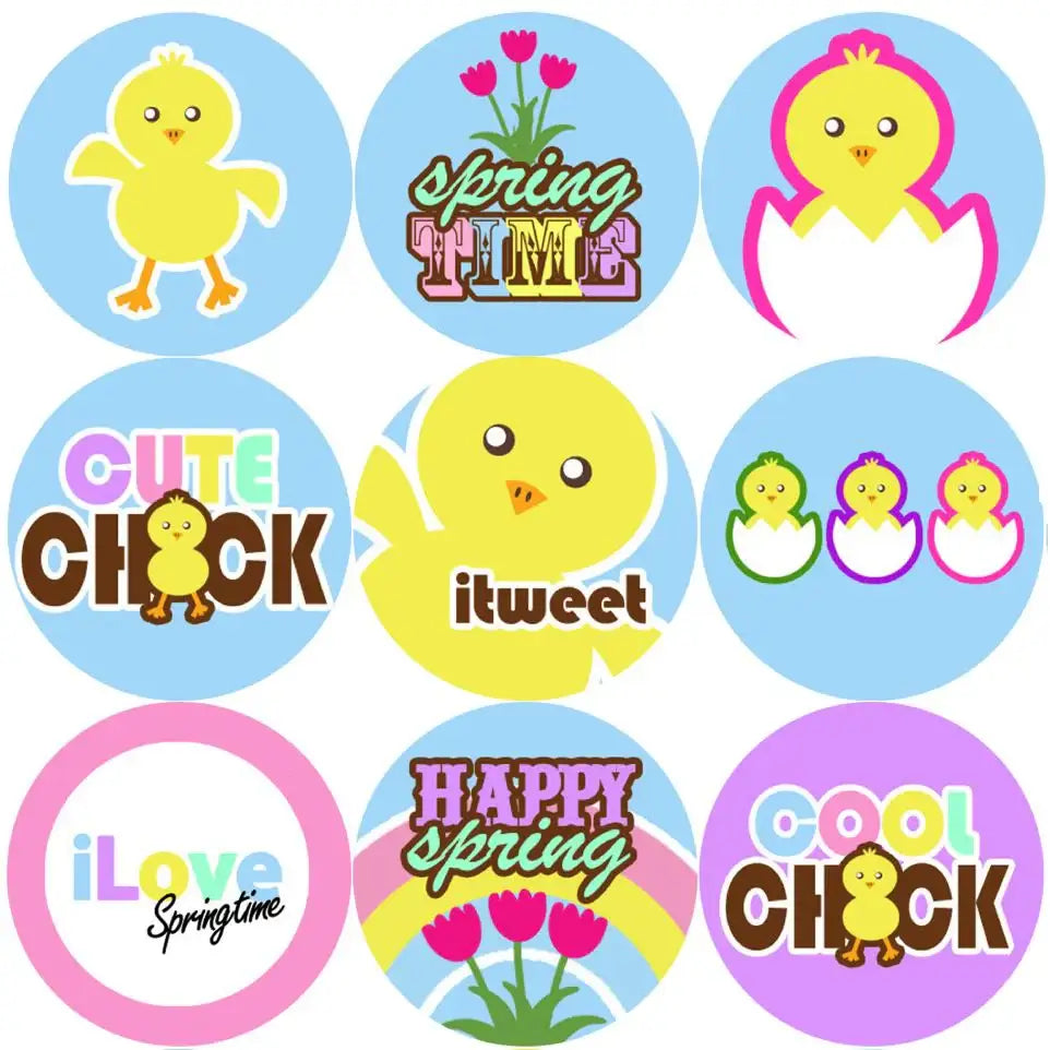 144 Spring Chick Themed Teacher Reward Stickers - Large - Sticker Stocker