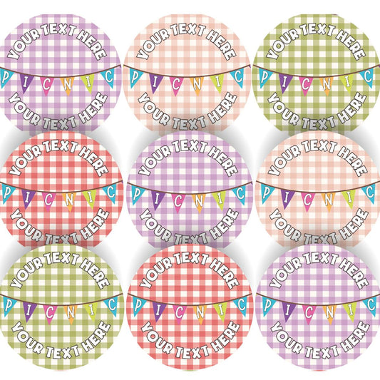 144 Personalised Summer Picnic 30mm Reward Stickers for School Teachers, Parents