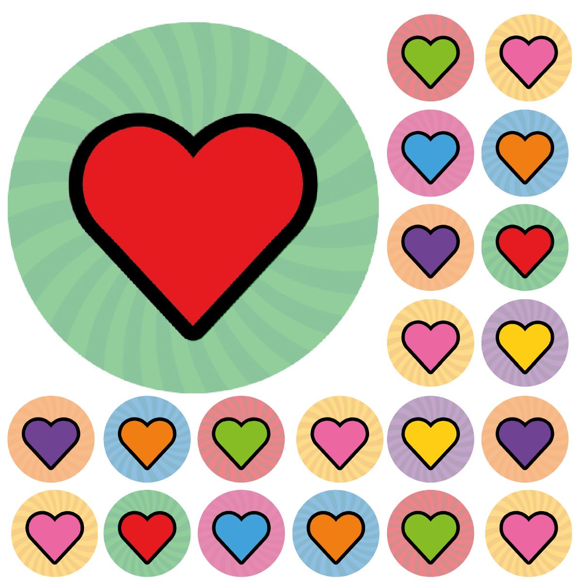 900 Colourful Mini Heart Dots 10mm Glossy Teacher Reward Stickers Spot Stickers Journal Stickers