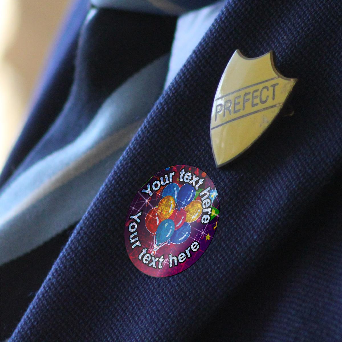96 Personalised Sparkle Birthday 30mm Reward Stickers + 60 Free Sparkle Smiles for School Teachers, Parents Nursery
