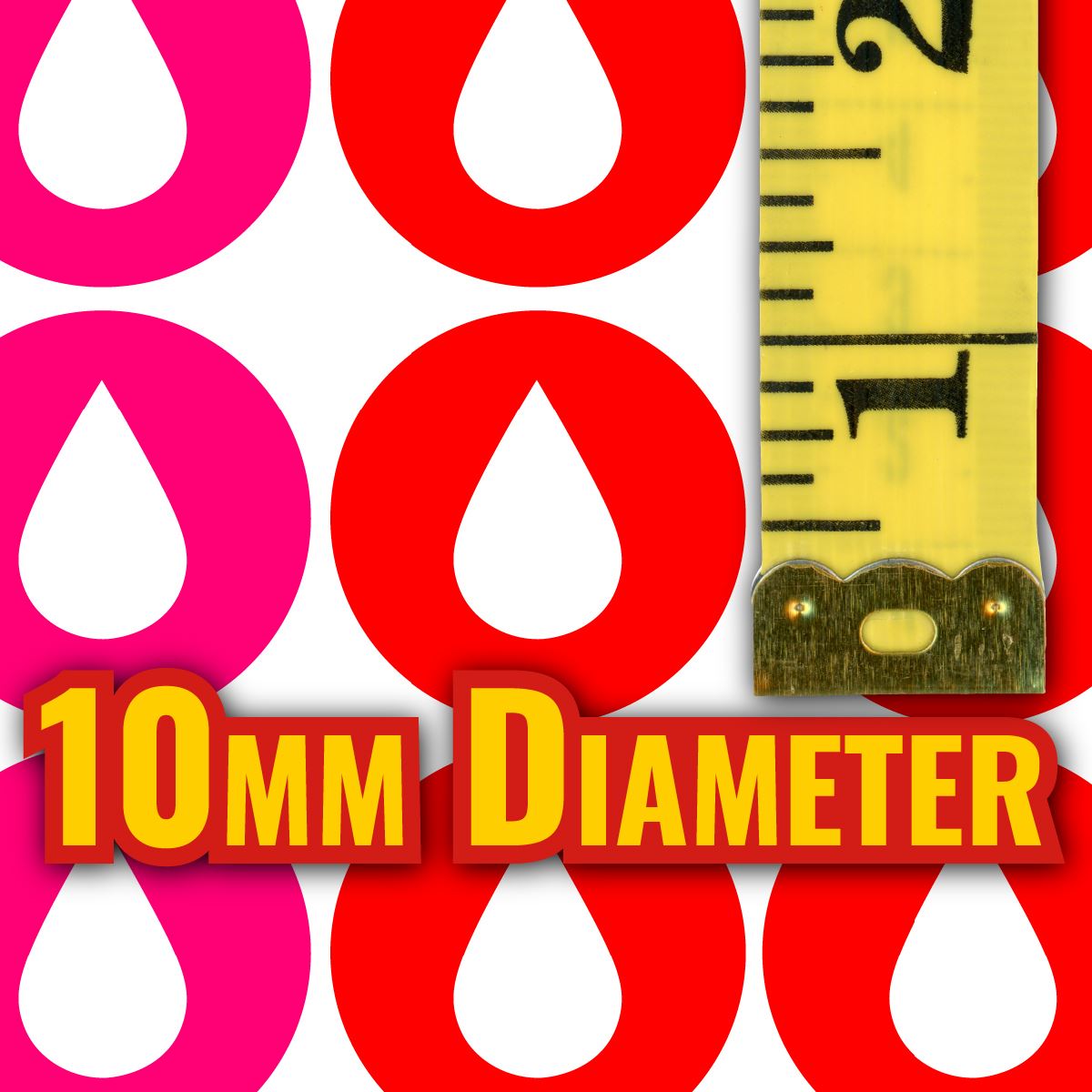 900 Colourful Mini Rainbow Droplets Dot 10mm Glossy Spot Stickers - Journal Tracker Stickers