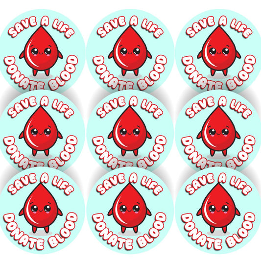 144 Save a Life, Donate I Gave Blood 30mm NHS Bravery Reward Stickers for Nurses Doctors