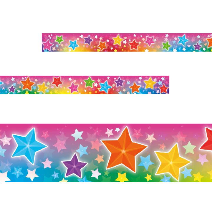 Rainbows and Stars Classroom Trimmers 14.25m long Notice Board Display Borders