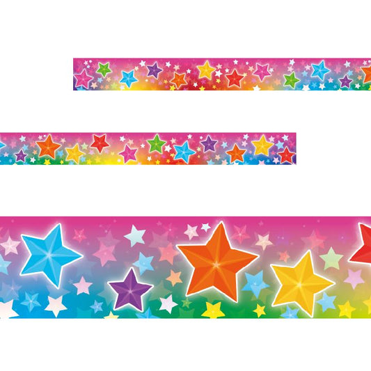 Rainbows and Stars Classroom Trimmers 14.25m long Notice Board Display Borders
