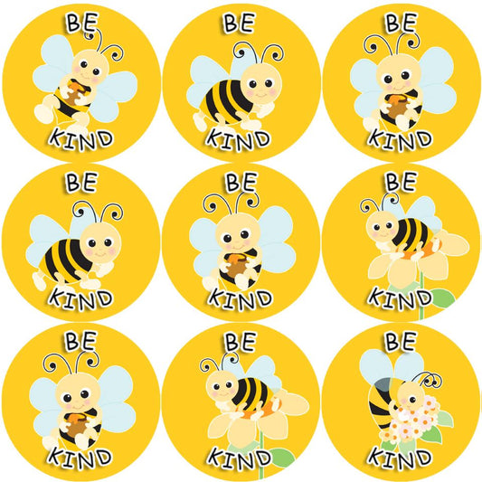 144 Be Kind Buzzing Bee 30mm Reward Stickers for School Teachers, Parents and Nursery