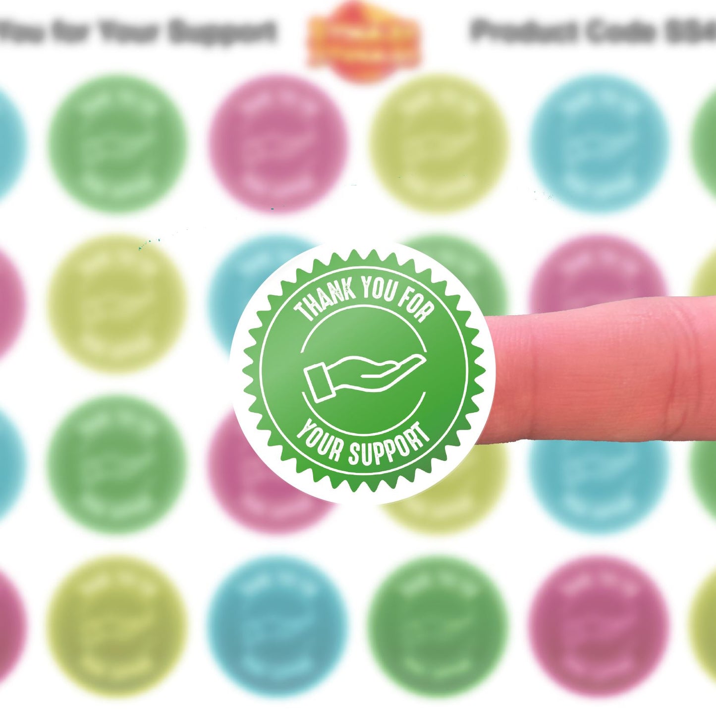 144 Thank You For Your Support 30mm Stickers Glossy Crafting Gift Packaging Seal Labels Small Business Charity Donation