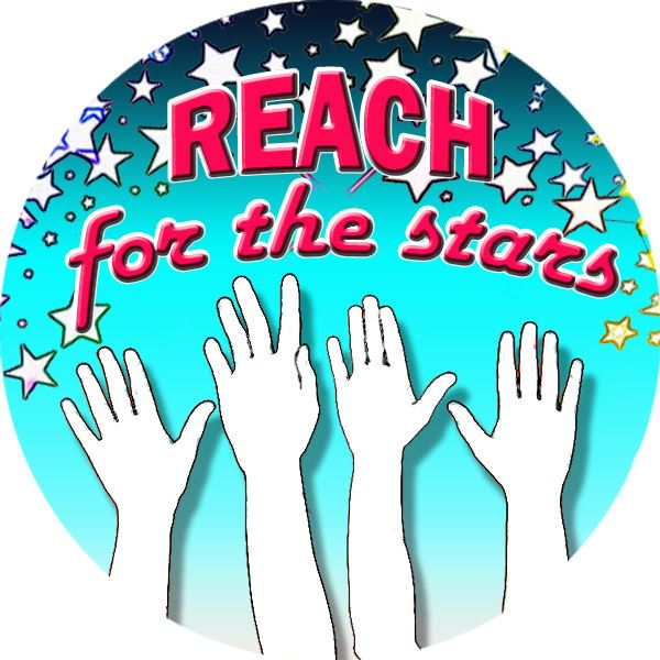 144 Reach for the Stars 30mm Reward Stickers for Teachers or Parents