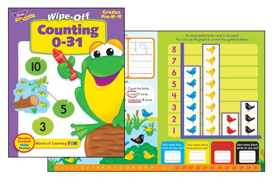 Counting 0-31 Wipe off Re-usable Educational Activity Book