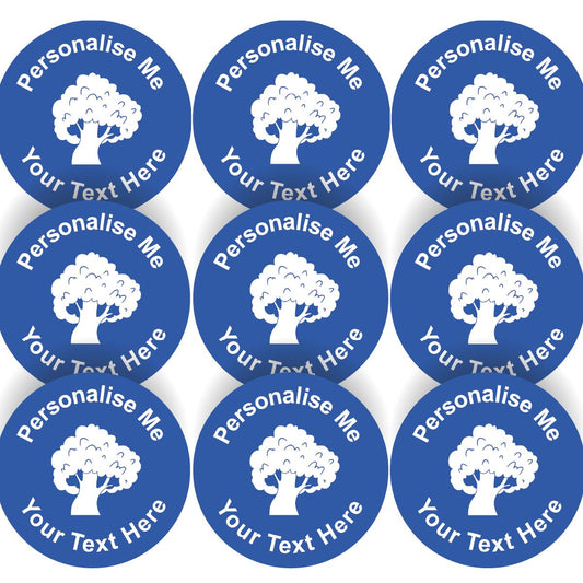 144 Blue Tree Personalised 30mm Reward Stickers for School Teachers, Company Packaging