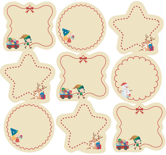 72 Christmas Self Adhesive labels 45mm Stickers Gifting Tags Present Name Labels