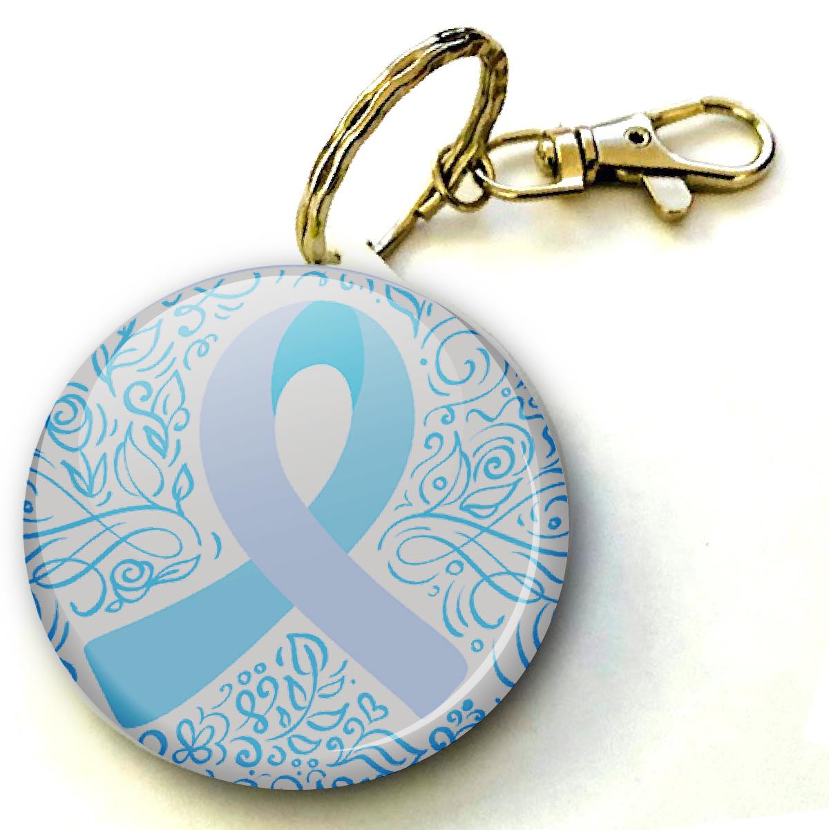 Blue Ribbon Prostate Cancer Awareness Keyring 38mm  (Pack of 8 Key Rings - 38mm)
