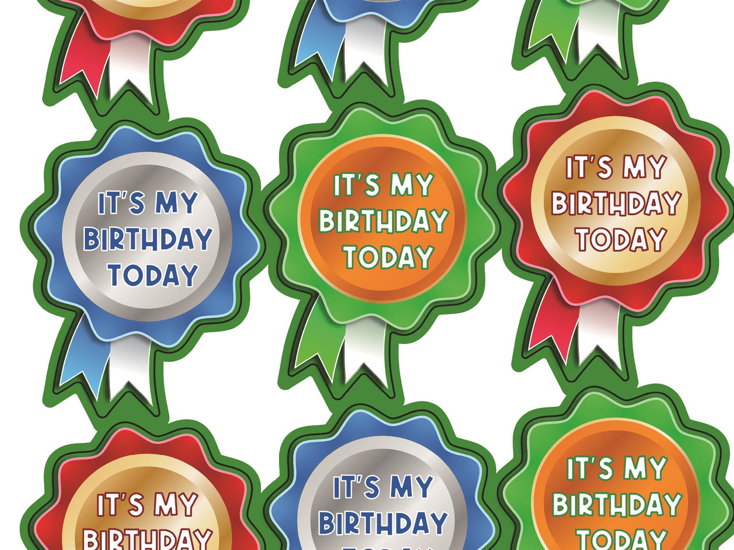 54 It's My Birthday Rosette Shaped Reward Stickers for Teachers, Parents and Schools