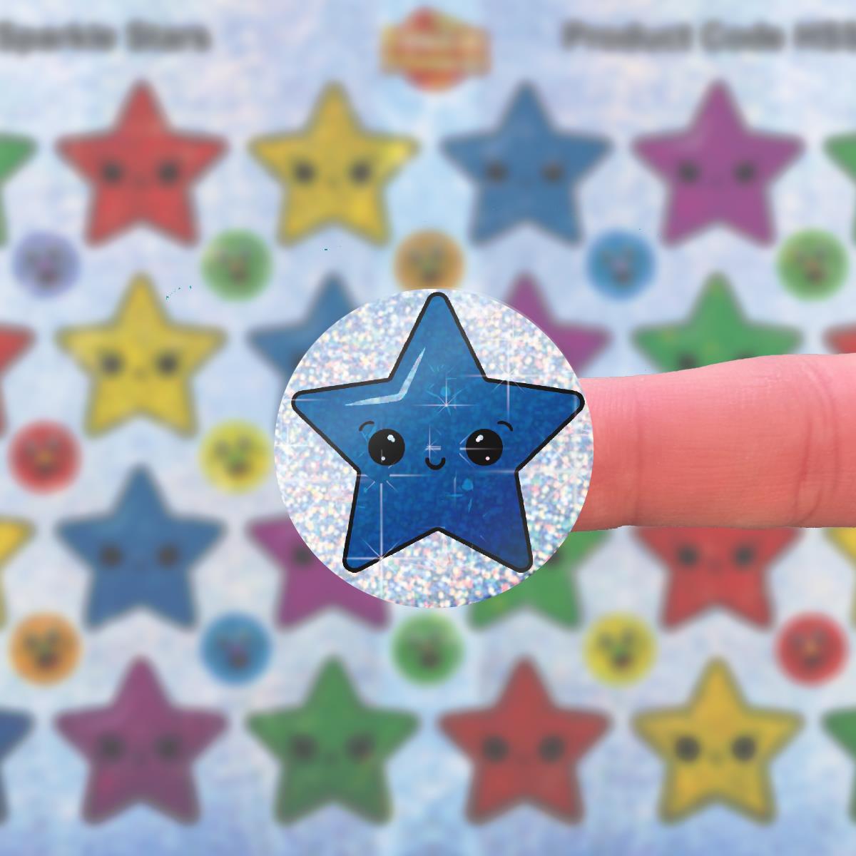 96 Sparkle Stars Stickers 30mm + 60 Free Sparkle Smiles Reward Stickers for Teachers, Parents and Schools
