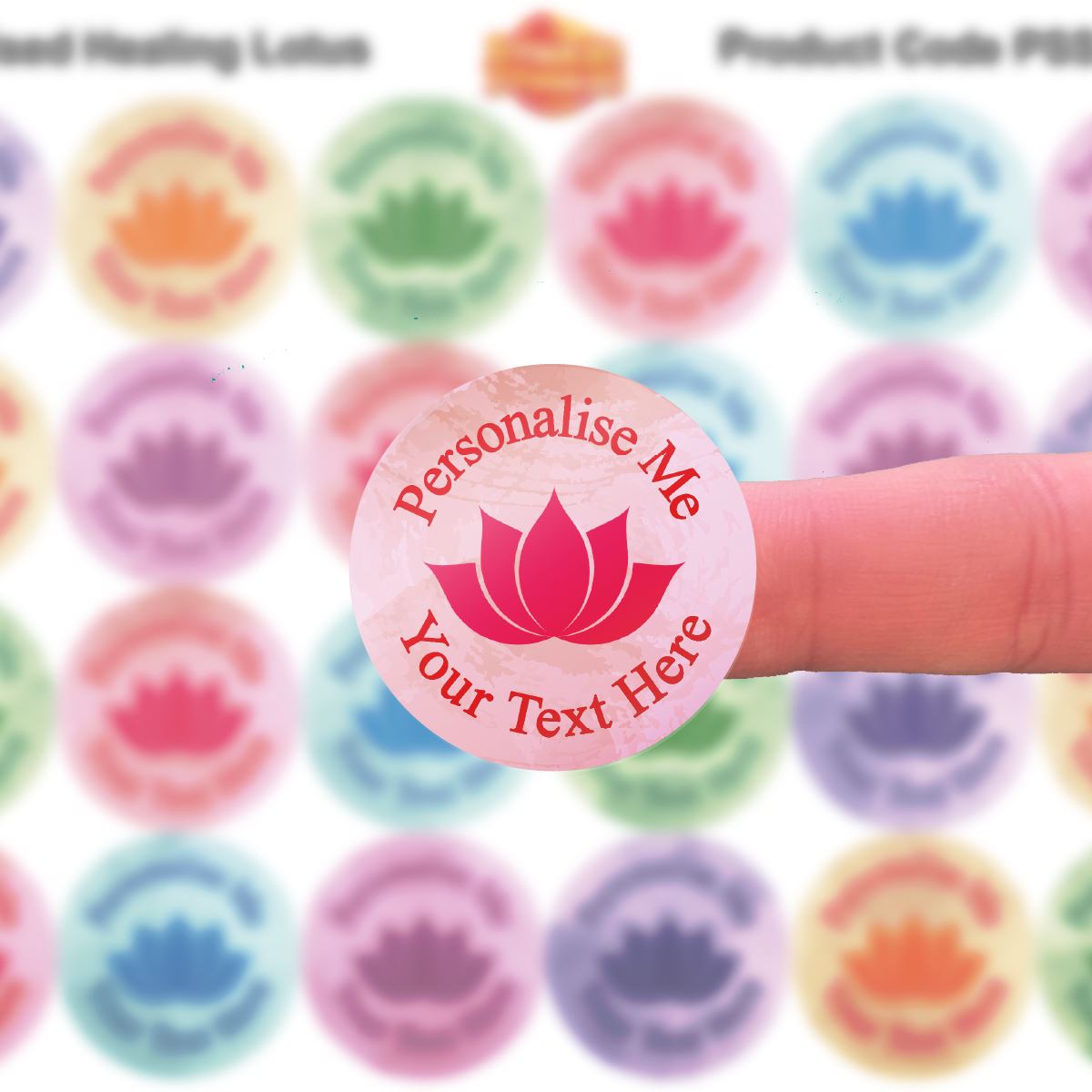 144 Calm Lotus Personalised 30mm Reward Stickers for School Teachers