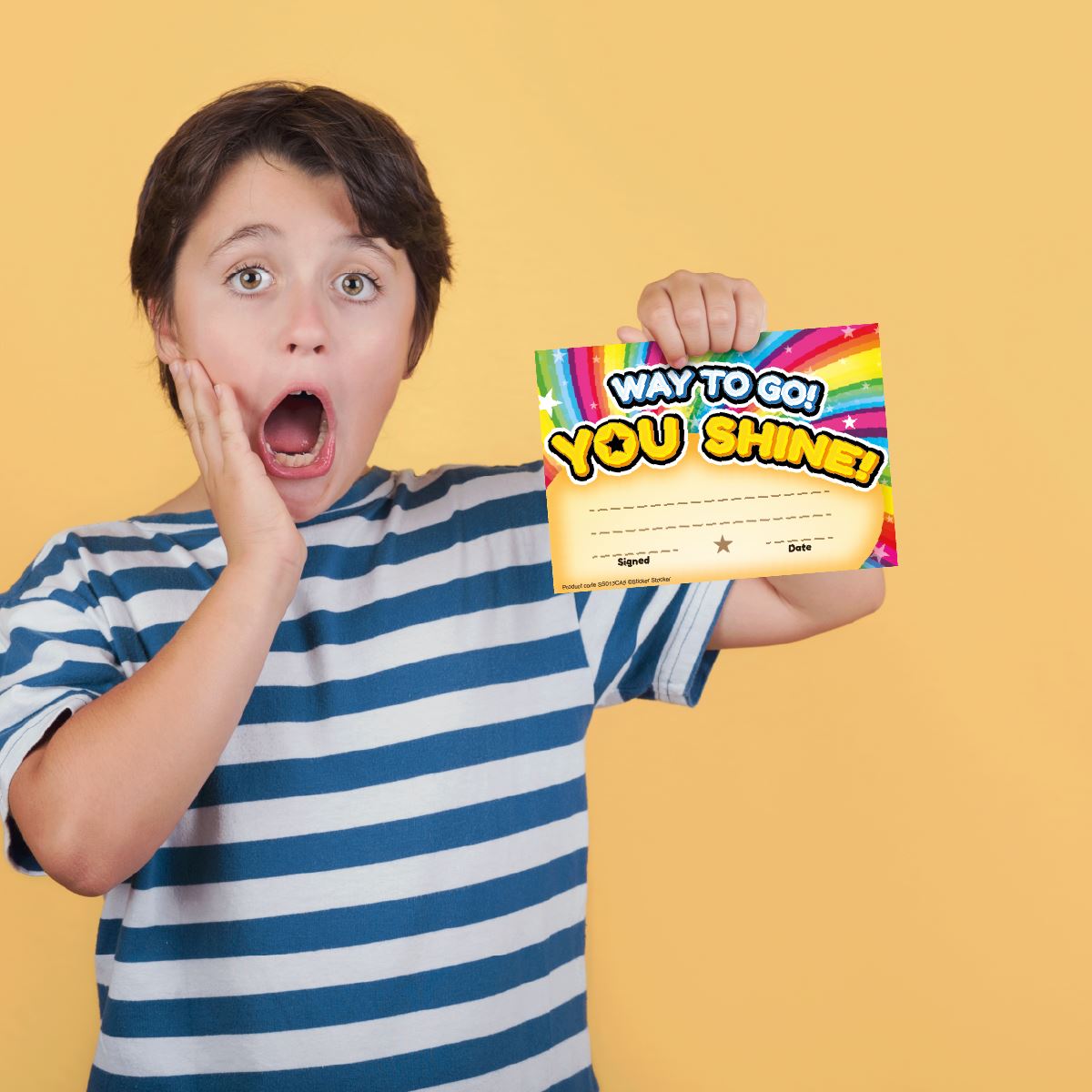 30 Way to Go You Shine certificates for school teachers, 250gsm A5 silk finish card