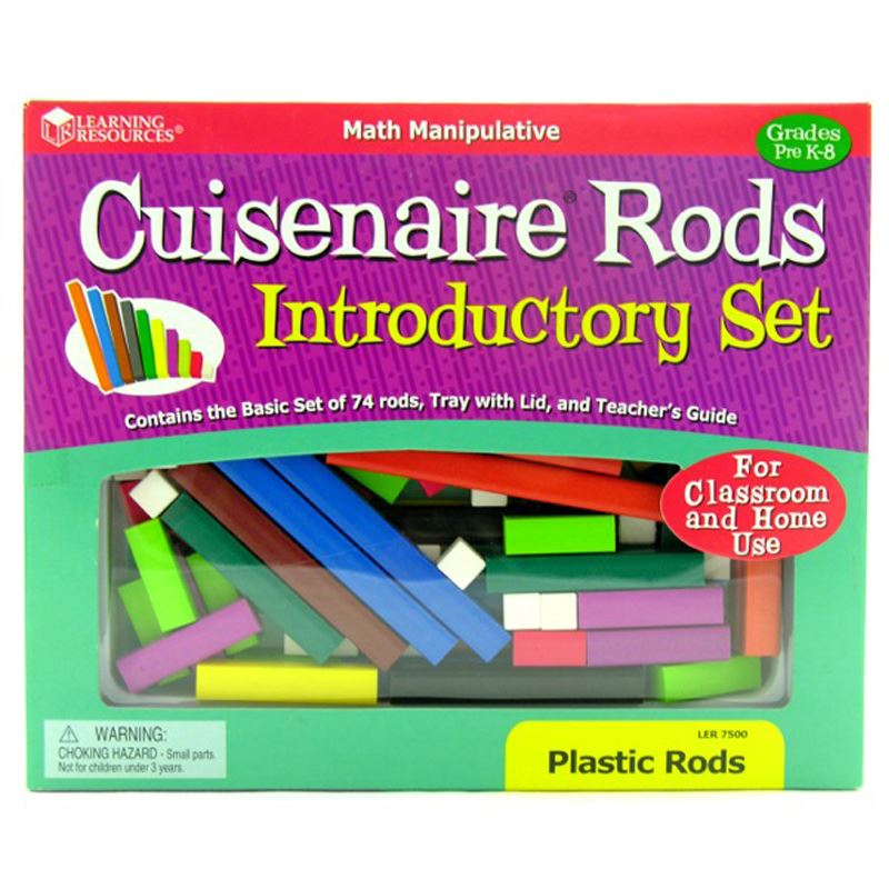 Learning Resources - 74 Cuisenaire plastic rods & Tray Set