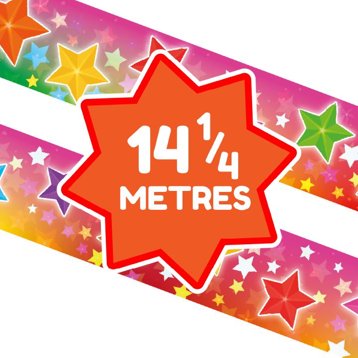 Rainbows and Stars Classroom Trimmers 14.25m long Notice Board Display Borders