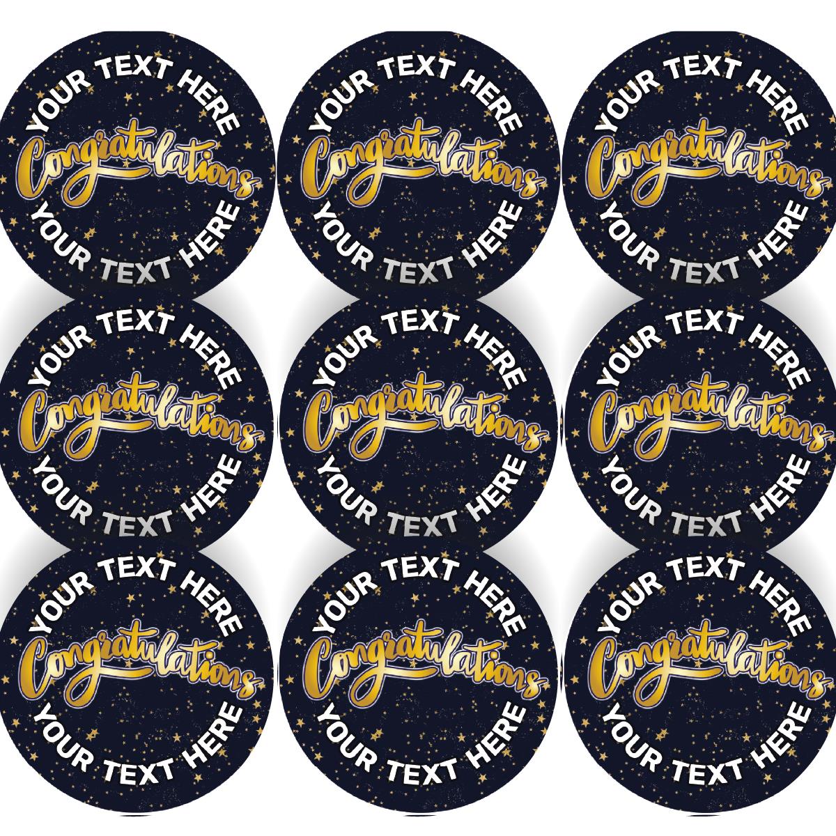 144 Personalised Congratulations 30mm Reward Stickers for School Teachers, Parents