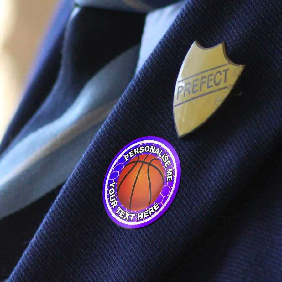144 Personalised 30mm Basketball Reward Stickers for School Teachers, Parents and Nursery