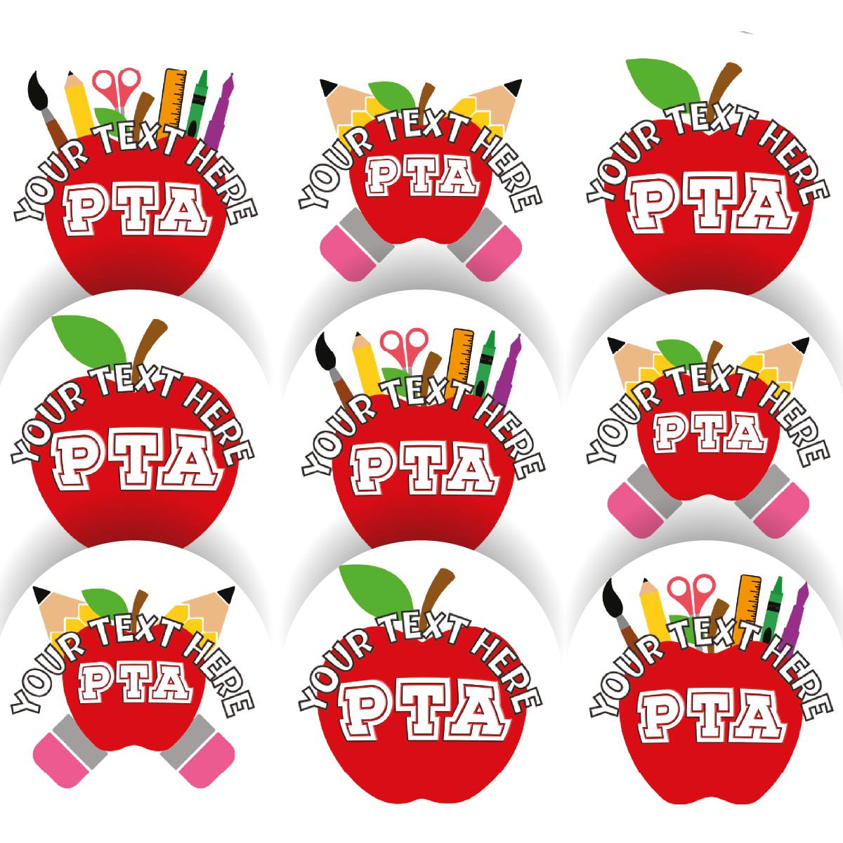 144 School PTA Personalised 30mm Stickers - Rewards for teachers, schools, parents