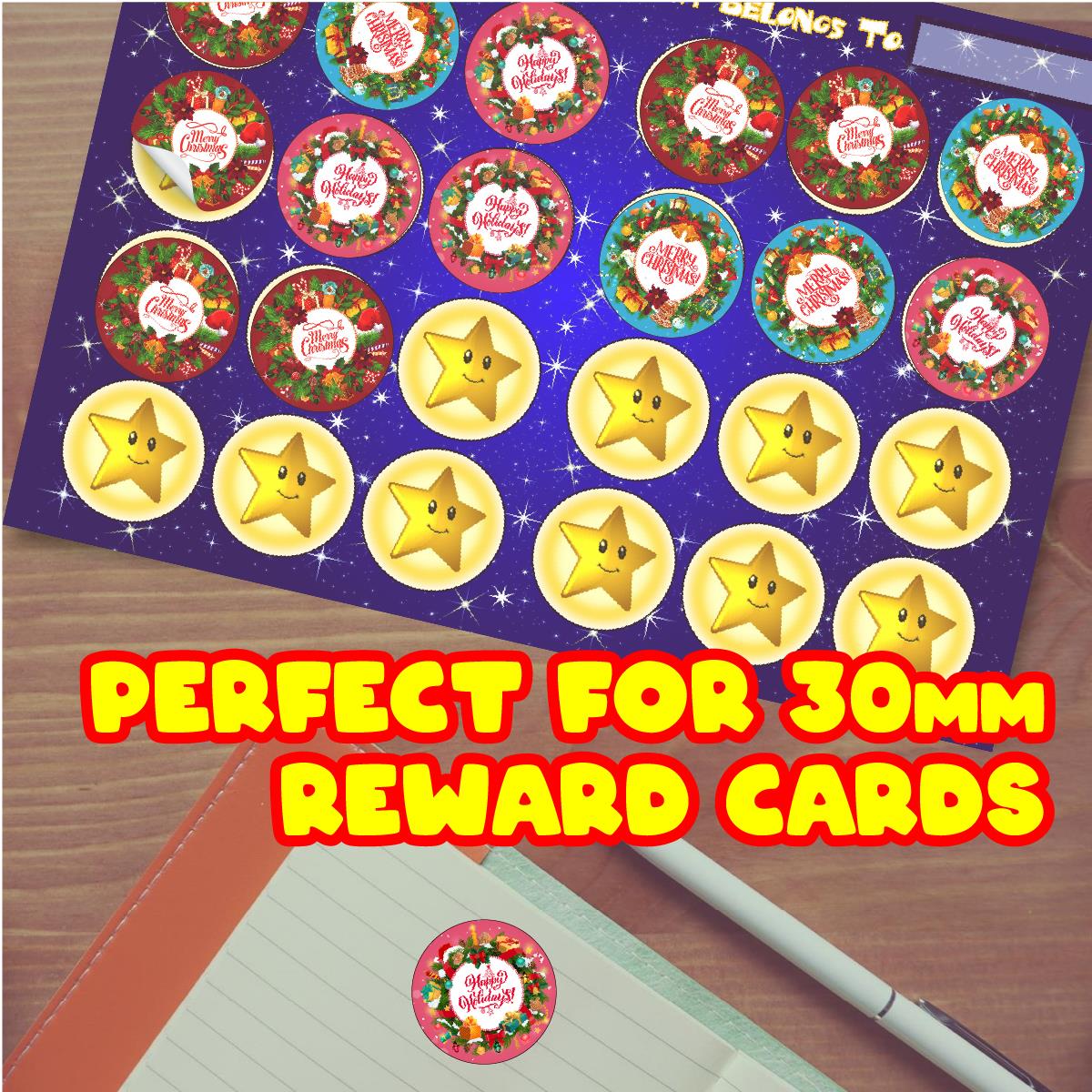 120 Christmas Wreath Pine Scented Stickers - 30mm Scented Stickers - For Teachers Nursery Parents