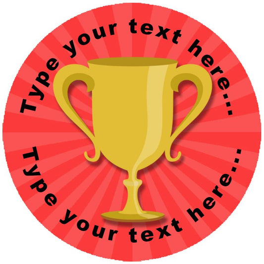 144 Trophy Personalised 30mm Reward Stickers for School Teachers, Parents and Nursery