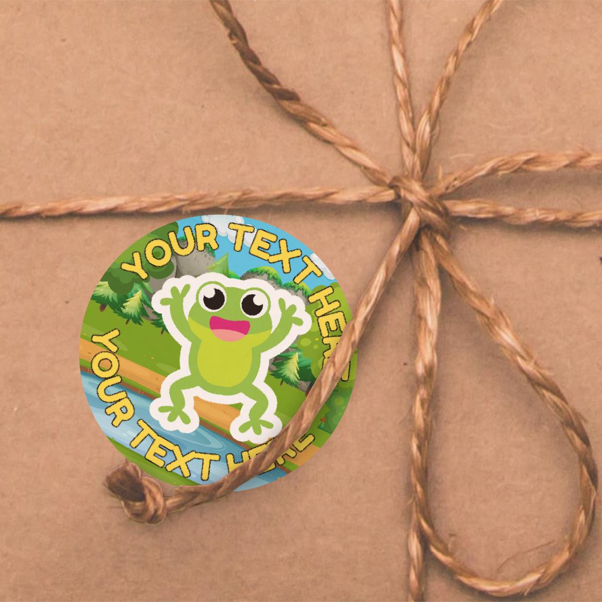 144 Personalised Hoppy Frog RWI 30mm Reward Stickers for School Teachers, Parents