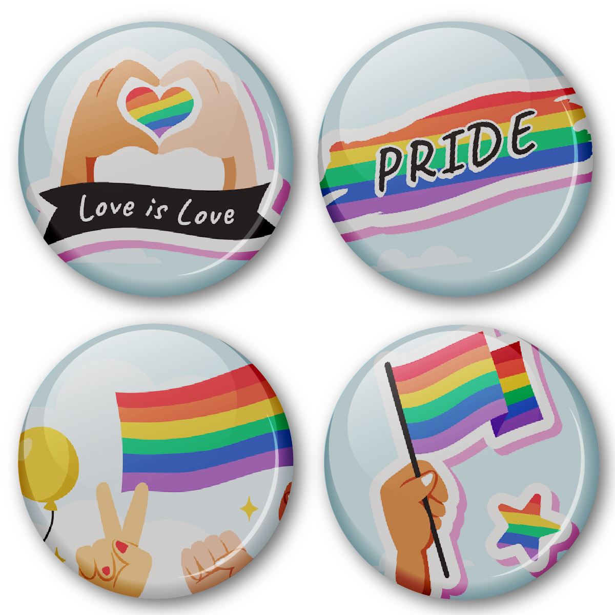 20 x PRIDE Month Badge 38mm (Pack of 20 Pin Badges - 38mm)