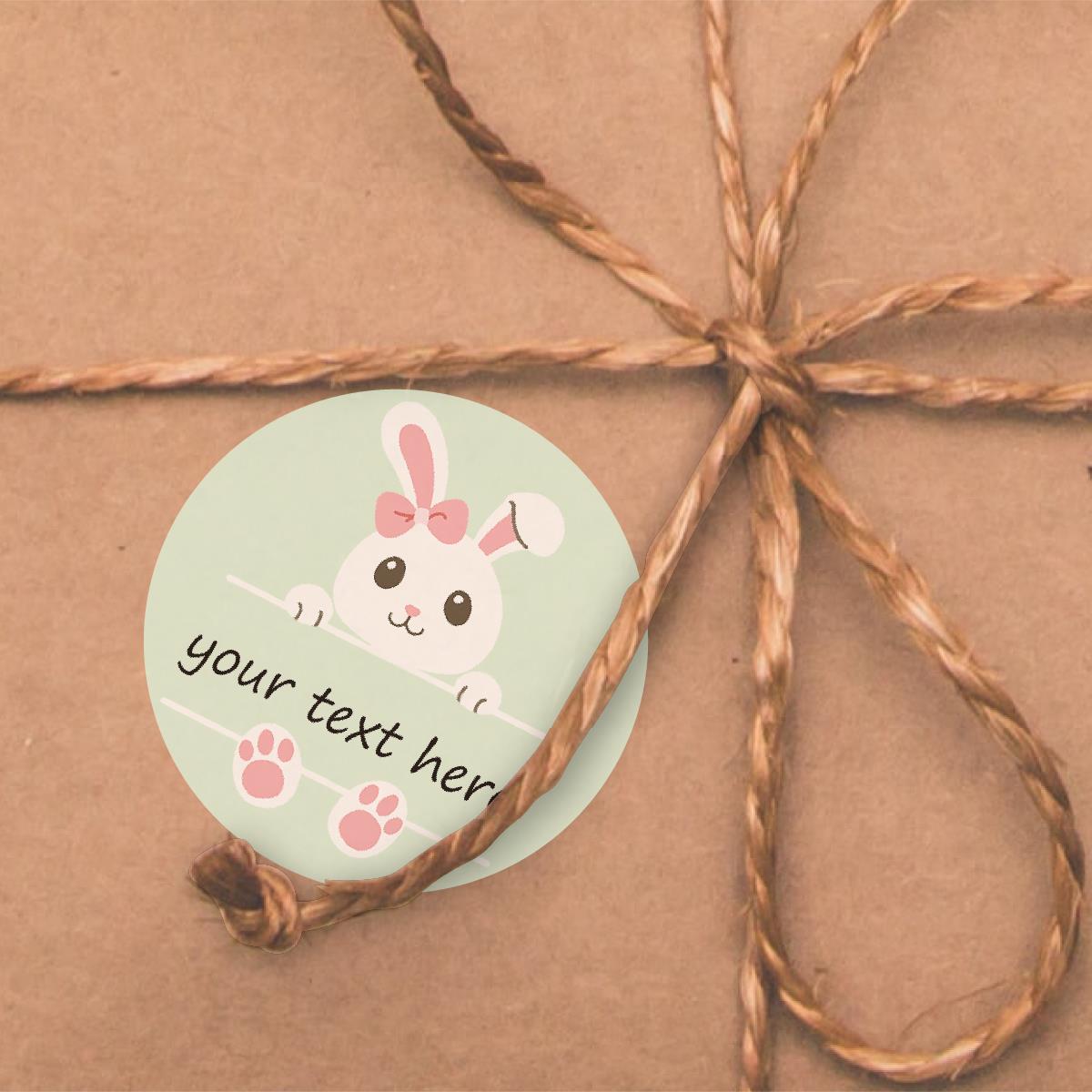 144 Monogram Easter Bunny #2 30mm Children's Reward Stickers for Teachers or Parents and Party Bags