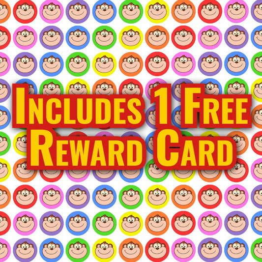 900 Colourful Mini Monkeys 10mm Spot Reward Stickers for Teachers and Planner Charts