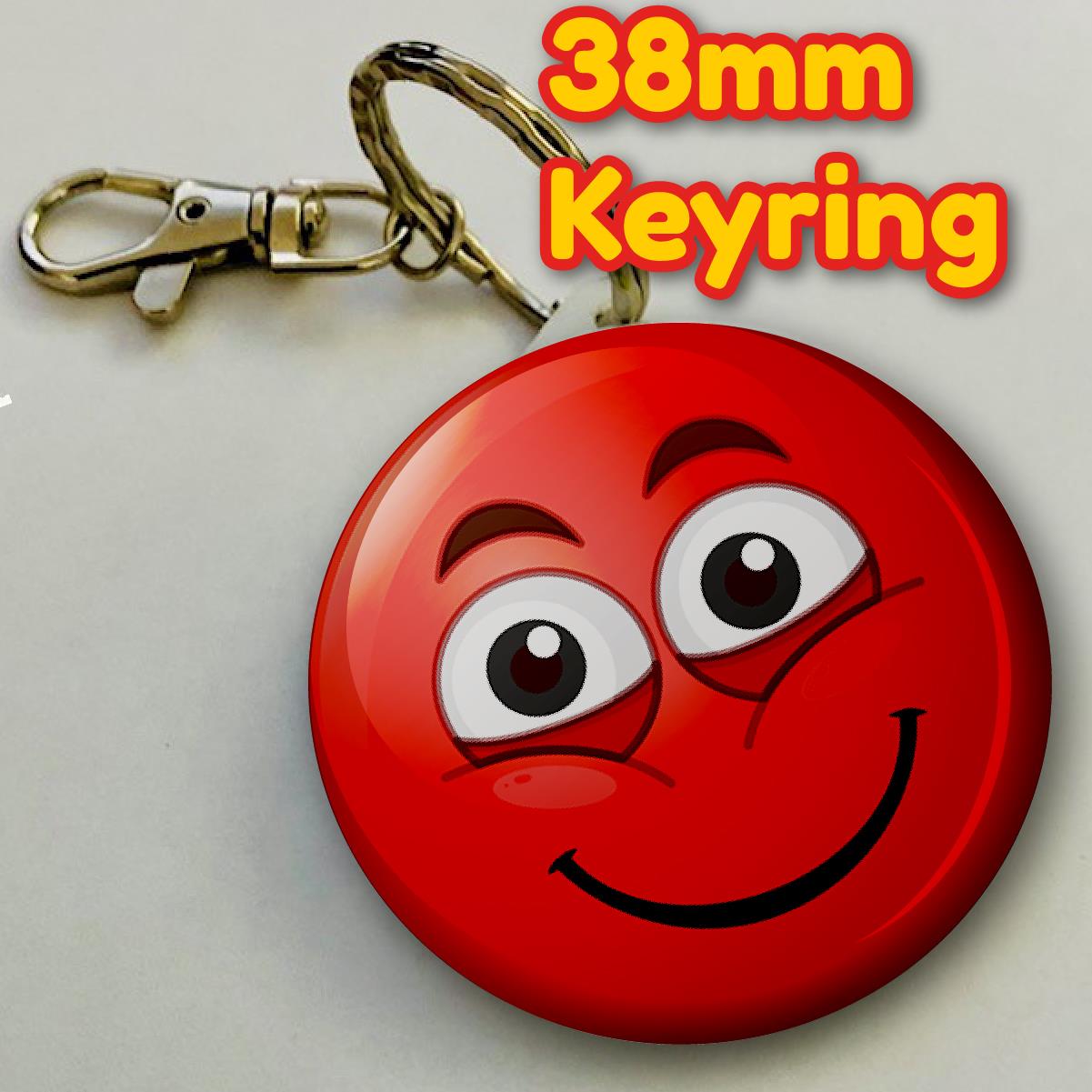 Red Clown Nose Keyring 38mm  (Pack of 8 Key Rings - 38mm)