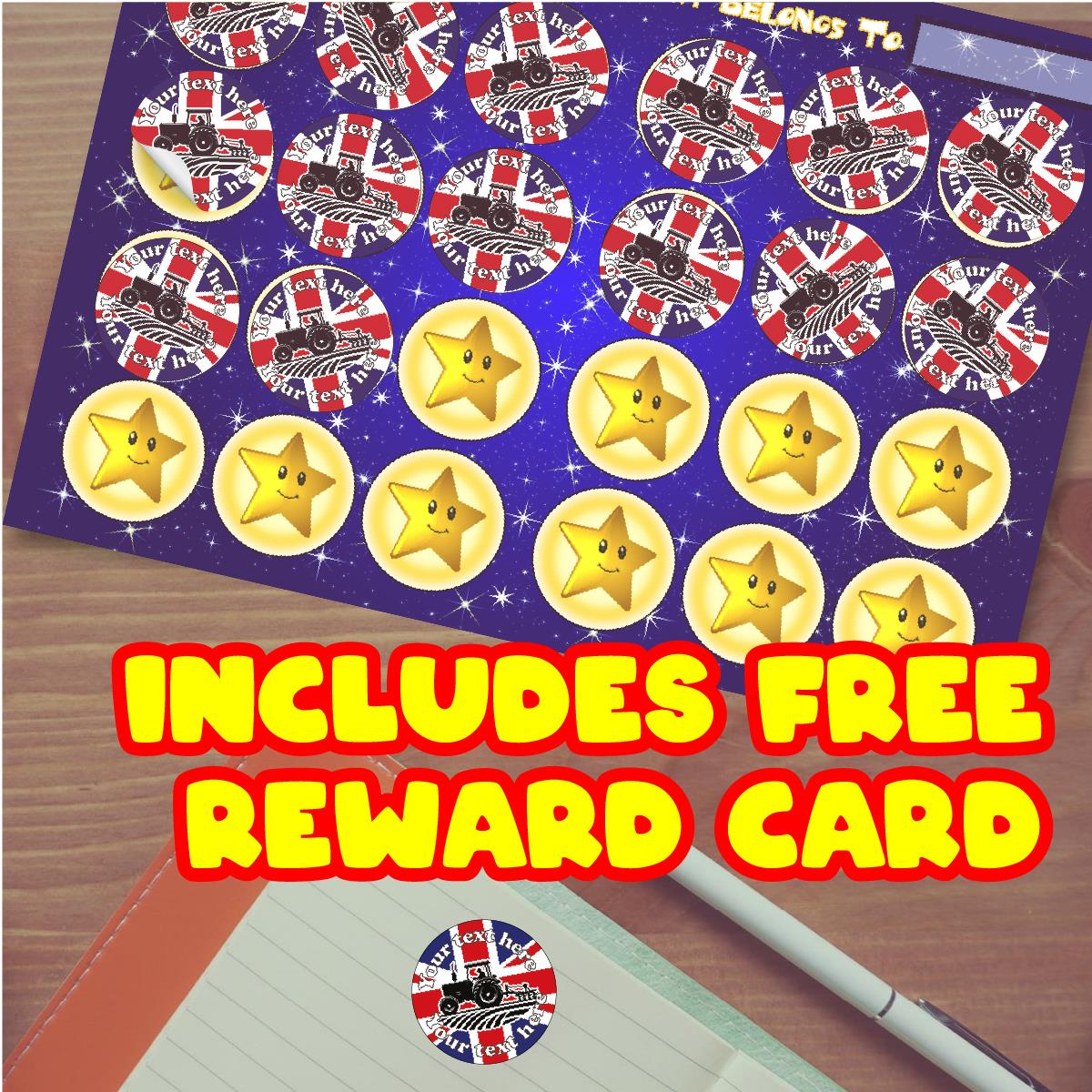 144 Personalised British Farming 30mm Reward Stickers for School Teachers, Parents