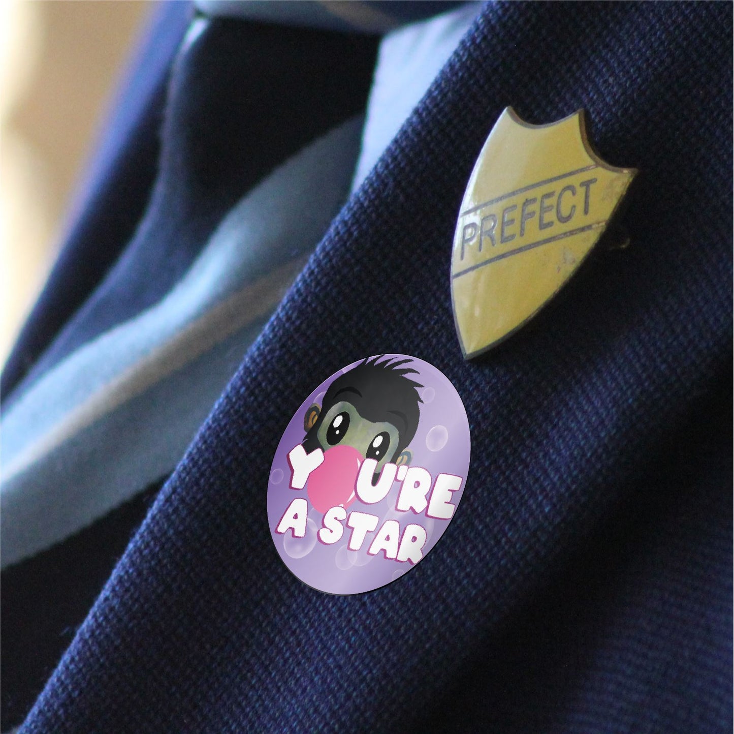 120 Bubble Heads 30mm Bubblegum Scented Reward Stickers for Teachers, Parents and Party Bags