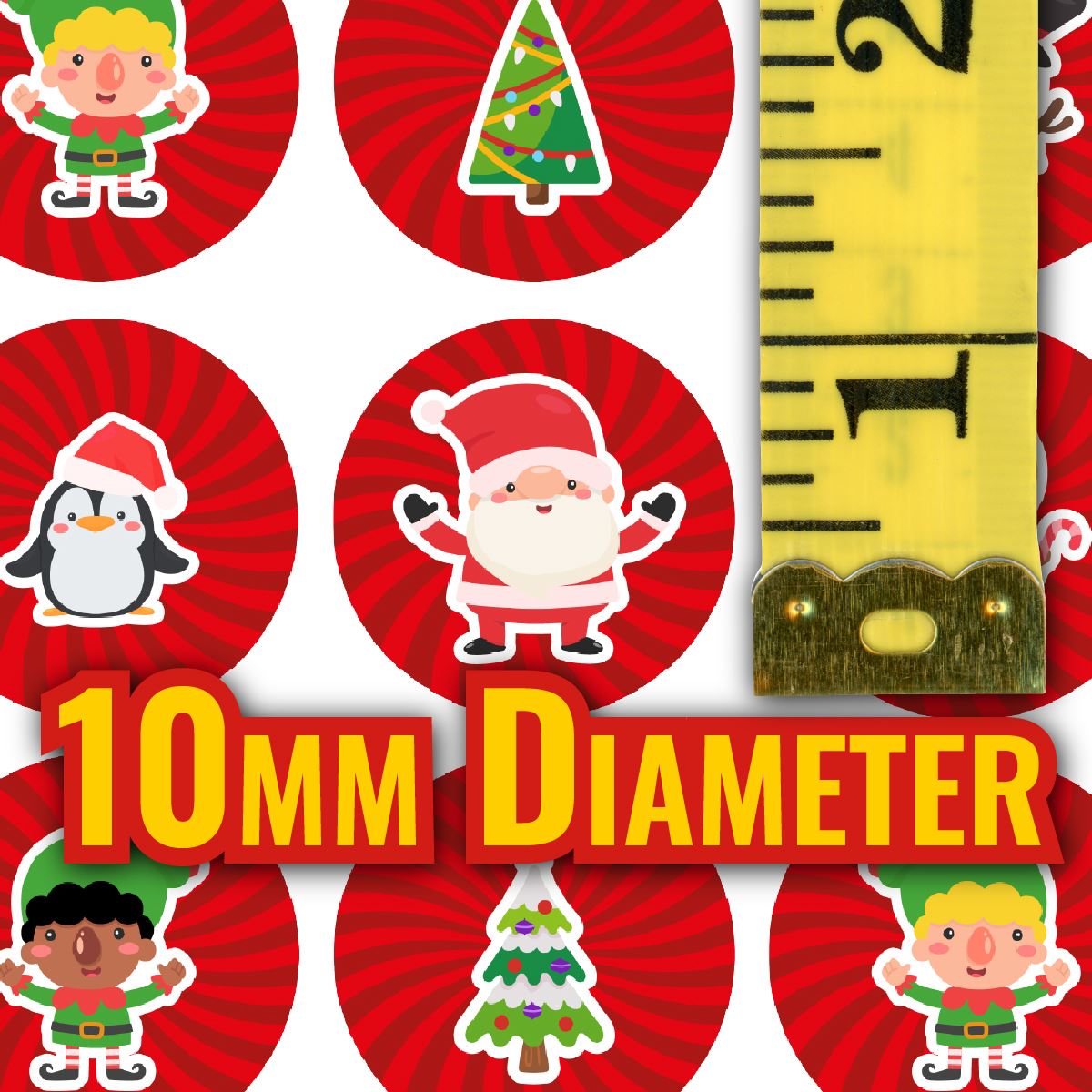 900 Mini Christmas Friends 10mm Spot Stickers for Teachers and Planners