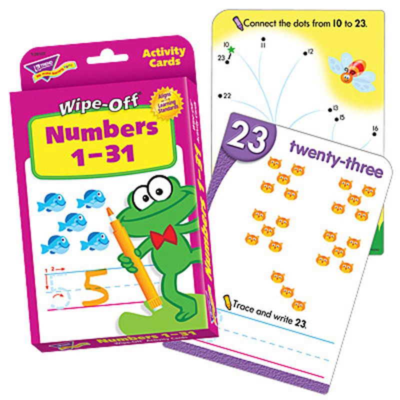 Numbers 1-31 Wipe Off Educational Activity Game Cards