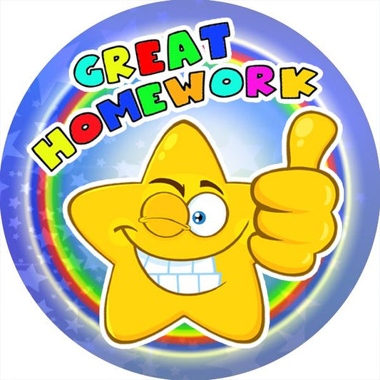 144 Fantastic Homework 30mm Stickers for Teachers, Parents and Party Bags