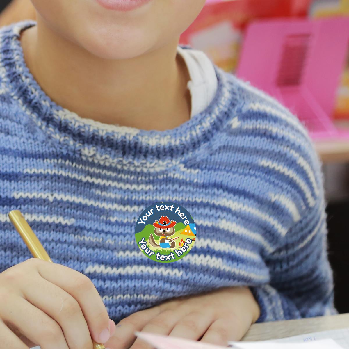 144 Personalised Camp Beavers 30mm Forest School Scout Reward Stickers for School Teachers, Parents and Nursery