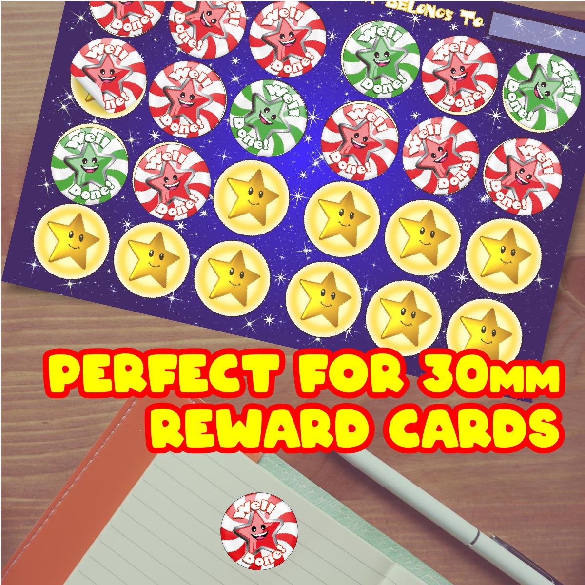 120 Well Done Star Peppermint Scented Stickers - 30mm Scented Stickers - For Teachers Nursery Parents