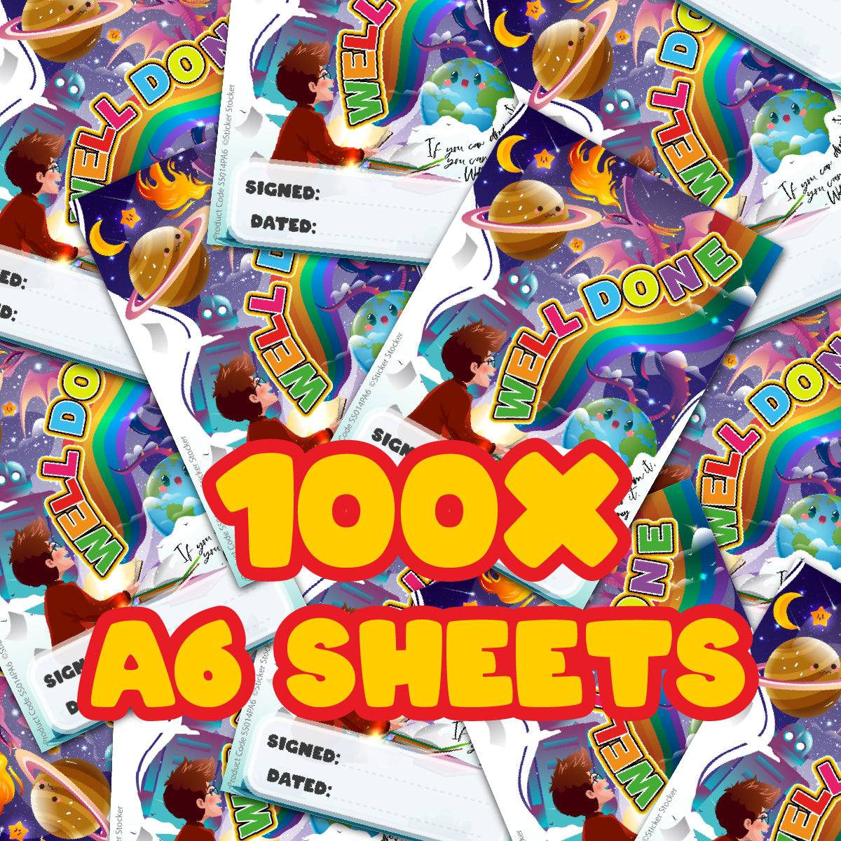 A6 Praise Note Pad 100 Sheet Incentive Chart Rewards - Dream Achieve Well Done